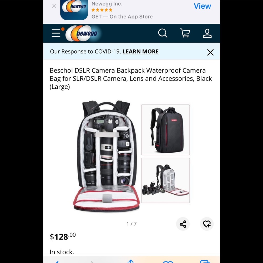 NEVER USED Beschoi Camera Backpack-Unisex